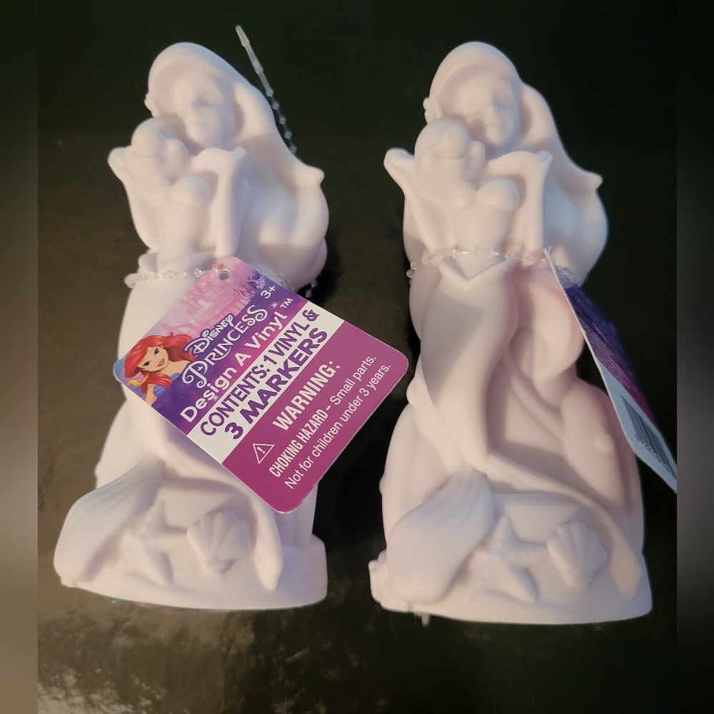 LOT OF 2 Disney Princess Ariel & Flounder: Design A Vinyl With 3 Markers. New.